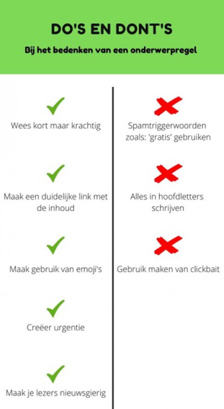 Dos en Donts bij onderwerpsregel e mail Dos en Donts bij onderwerpsregel e mail